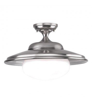 Independence 1 Light Semi Flush 9109-SN Hudson Valley Lighting  Independence 1 Light Semi Flush 9109-SN Hudson Valley Lighting