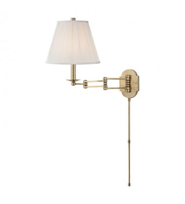  Ravena 1 Light Wall Sconce With Plug 9321-AGB Hudson Valley Lighting