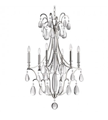  Crawford 6 Light Chandelier 9324-PN Hudson Valley Lighting