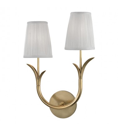 Deering 2 Light Left Wall Sconce 9402L-AGB Hudson Valley Lighting  Deering 2 Light Left Wall Sconce 9402L-AGB Hudson Valley Lighting