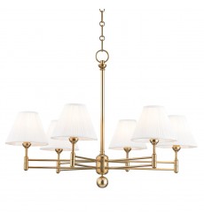  Classic No.1 6 Light Chandelier W/ Metal Shade MDS105-AGB-MS Hudson Valley Lighting