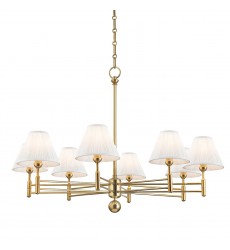  Classic No.1 8 Light Chandelier W/ Metal Shade MDS106-AGB-MS Hudson Valley Lighting