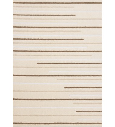  (1259/21 200290)-Sully Cream Brown White Staggered Lines Rug, 6'7'' x 9'6''-(Kalora)