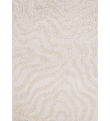  (13020/6191 240340)-Luxe White Curvy Lines Rug, 7'10