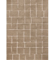  (1360/ZF26 240320)-Talia Taupe White Broken Grid Pattern Rug, 7'10 x 10'6