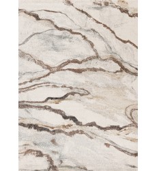  (34068/6262 240340)-Mae White Grey Orange Veined Marble Design Rug, 7'10