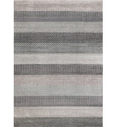  (34105/4262 160230)-Mae Grey White Taupe Banded Pattern Rug, 5'3