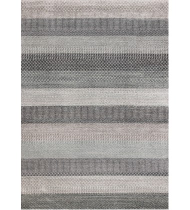  (34105/4262 160230)-Mae Grey White Taupe Banded Pattern Rug, 5'3