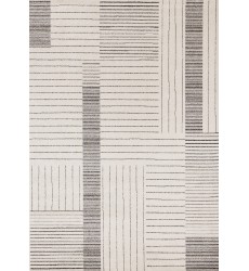  (34183/6131 160230)-Mae White Black Intricate Line Design Rug, 5'3