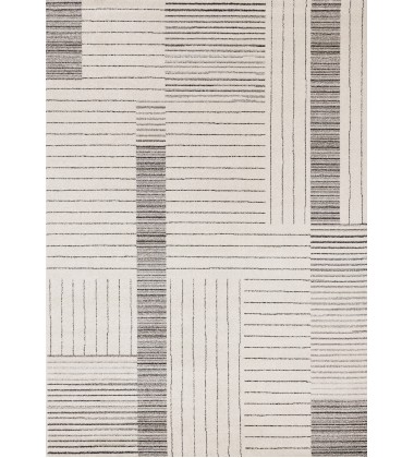 (34183/6131 240340)-Mae White Black Intricate Line Design Rug, 7'10