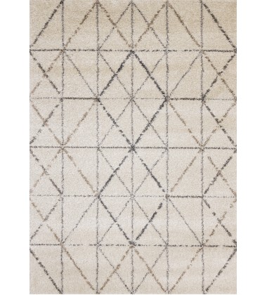 (374/100 160230)-Lane Cream Grey Geometric Luxury Rug, 5'3