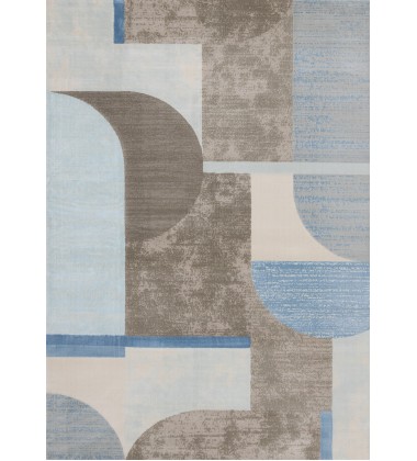  (466109/500 160230)-Belle Blue Grey Cream Shape Shifting Rug, 5'3