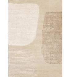  (475338/111 160230)-Ella Beige White Cream Distressed Stepping Stone Design Rug, 5'3