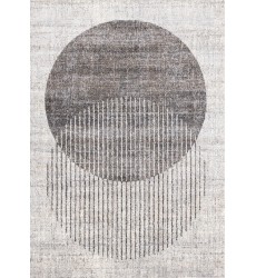  (4878A/HF62 240320)-Swift Grey White Two Merging Circles Rug, 7'10