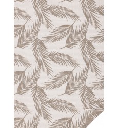  (5182/0620 240340)-Bristol Beige Cream Leaf Motif Reversible Rug, 7'10