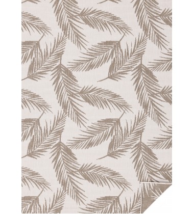  (5182/0620 240340)-Bristol Beige Cream Leaf Motif Reversible Rug, 7'10