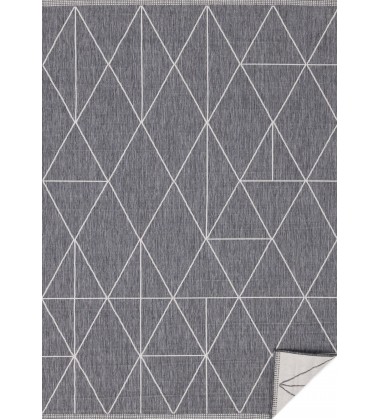  (5240/0010 160230)-Bristol Reversible Grey Cream Geometric Rug, 5'3