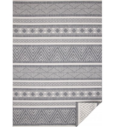  (5316/0010 200290)-Bristol Reversible Grey White Striped Pattern Outdoor Rug, 6'7