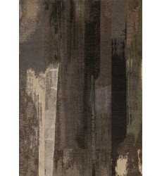  (5507/99 240330)-Cathedral Brown Black Green Distressed Brush Strokes Rug, 7'10