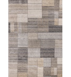 (5678/DE62 240320)-Swift White Grey Beige Striped Blocks Rug, 7'10