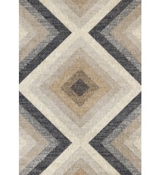  (5685/LM72 160230)-Cora Cream Grey Brown Diamond Design Rug, 5'3