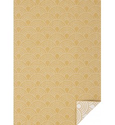  (5695/0710 240340)-Bristol Reversible Yellow Taupe Rainbow Arch Pattern Rug, 7'10