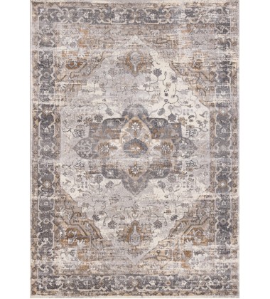  (5784/A224 240320)-Emory Taupe White Brown Elegant Medallion Rug, 7'10'' x 10'6''-(Kalora)