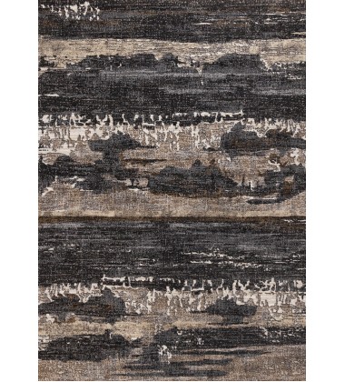  (63846/3293 160230)-Aurora Grey Black Cream Brown Stormy Sky Rug, 5'3