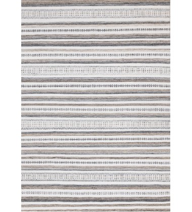  (7237 240320)-Aspen White Grey Brown Striped Southwestern Pattern Rug, 7'10