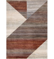  (8531/2626 160240)-Marisa Red White Grey Distressed Geometric Design Rug, 5'3