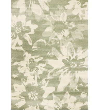  (A033/2434 160230)-Eclipse Green Cream Floral Rug, 5'3