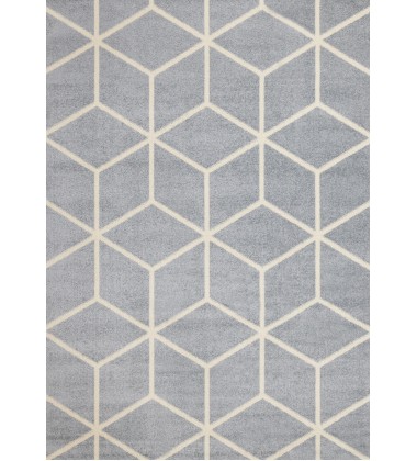  (A782/9232 160230)-Eclipse Blue Cream Modern Lattice Design Rug, 5'3