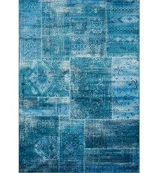 Kalora - 7x10 Antika Brilliant Teal Patchwork Floor Cloth Rug (H290/113 200300)