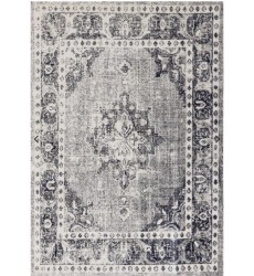  (B408/0939 160230)-Sara Grey Black Elaborate Edging Rug, 5'3