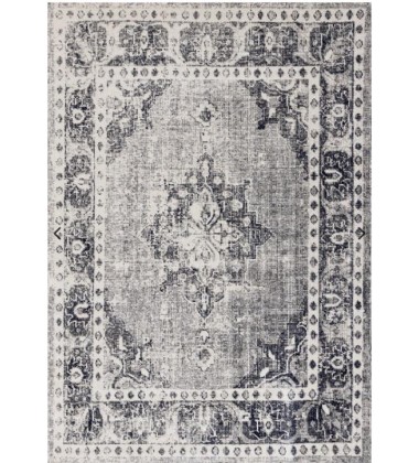  (B408/0939 160230)-Sara Grey Black Elaborate Edging Rug, 5'3