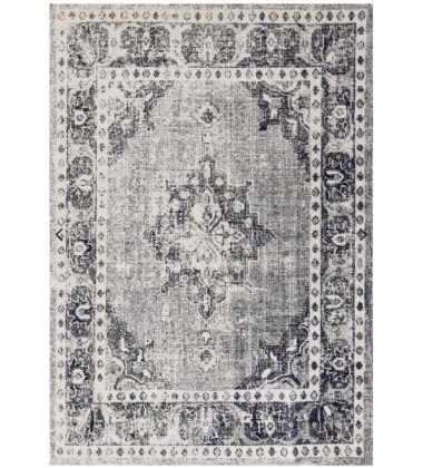  (B408/0939 200290)-Sara Grey Black Elaborate Edging Rug, 6'7