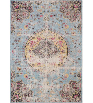  (B564/0848 200290)-Sara Blue Yellow Jewel Centre Rug, 6'7