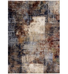  (D931/4737 240310)-Serene Red Blue Beige Layered Distressed Rug, 7'10'' x 10'2''-(Kalora)