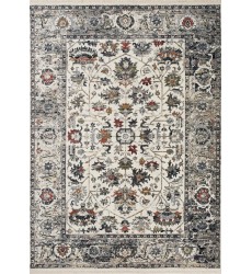  (D984/7424 200310)-Serene Cream Blue Intricate Border Rug, 6'7