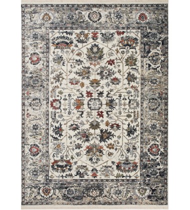  (D984/7424 60240)-Serene Cream Blue Intricate Border Rug, 2'0