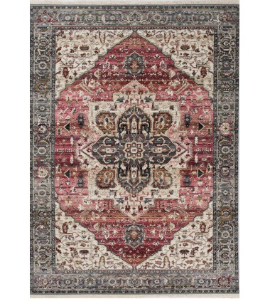  (E154/0427 240310)-Serene Pink Cream Blue Elaborate Border Rug, 7'10'' x 10'2''-(Kalora)