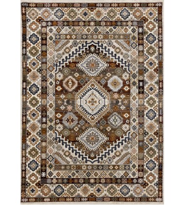  (F027/4494 240310)-Samira Cream Red Orange Traditional Classic Border Rug, 7'10