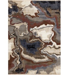  (F045/4979 160240)-Samira Beige Brown Blue Acrylic Pour Rug, 5'3