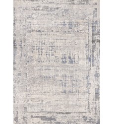 (F113/0454 240320)-Luca Grey White Blue Distressed Border Rug, 7'10  (F113/0454 240320)-Luca Grey White Blue Distressed Border Rug, 7'10