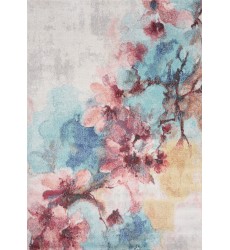  (F726/6252 240320)-Fresco Blue Pink Yellow Cherry Blossom Rug, 7'10