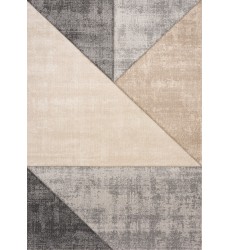  (F853/6737 240320)-Folio Grey Beige Carved Triangular Pattern Rug, 7'10