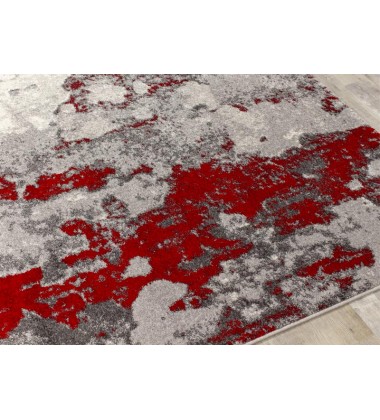 Kalora - 7x10 Freemont Grey/Red Abstract Expression Rug (A006/0323 200290)