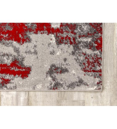 Kalora - 7x10 Freemont Grey/Red Abstract Expression Rug (A006/0323 200290)