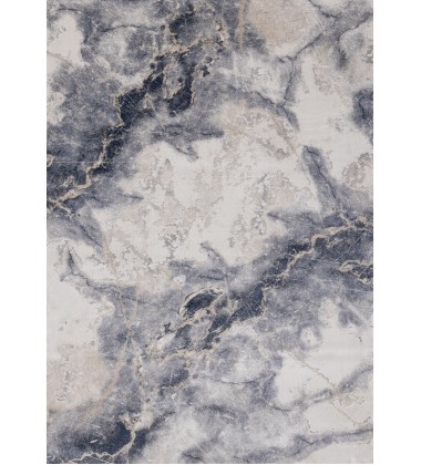  (G184/0262 240320)-Luca Blue Cream Marble Print Rug, 7'10