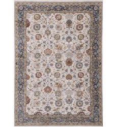 (G322/2717 160240)-Marisa Cream Blue Traditional Border Floral Rug, 5'3  (G322/2717 160240)-Marisa Cream Blue Traditional Border Floral Rug, 5'3